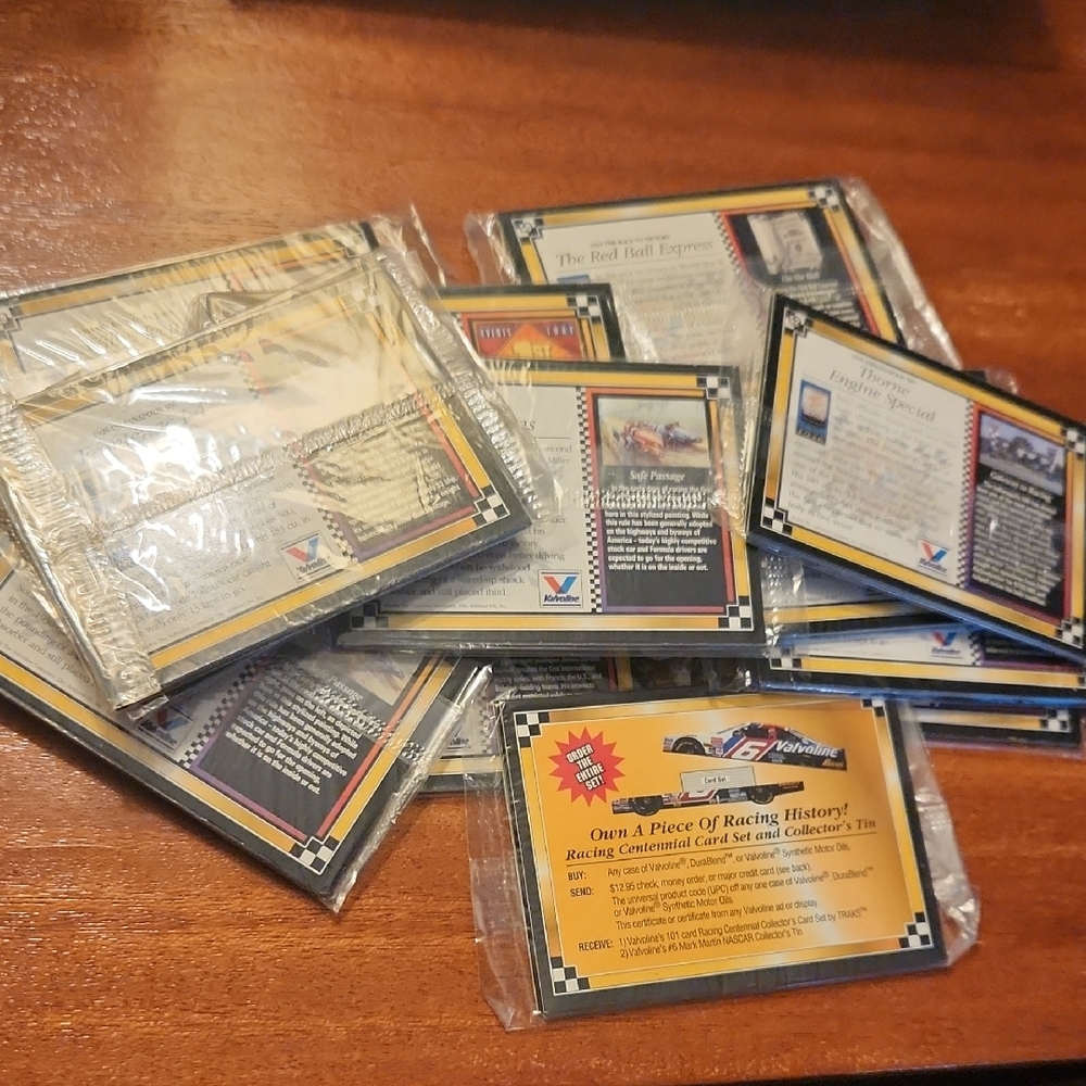 LOT OF 13 New in Package - Valvoline 100 Years of Racing Trading Cards (1994)